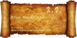 Kluz Valéria névjegykártya