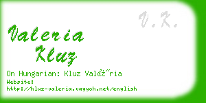 valeria kluz business card